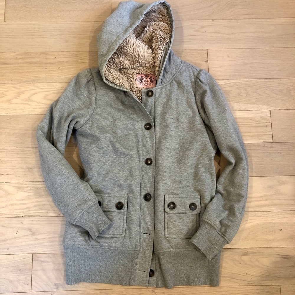 Women’s Juicy couture Grey hoodie w/ teddy fur